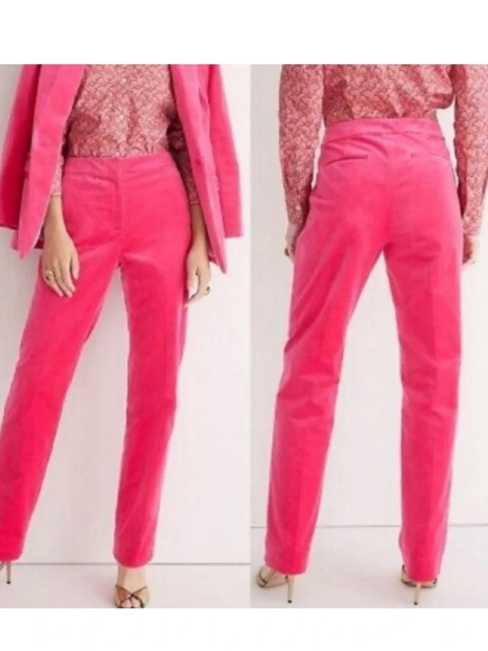 J. Crew Full‎ Length Kate Straight Leg Holiday Pants In Stretch Velvet Size 0